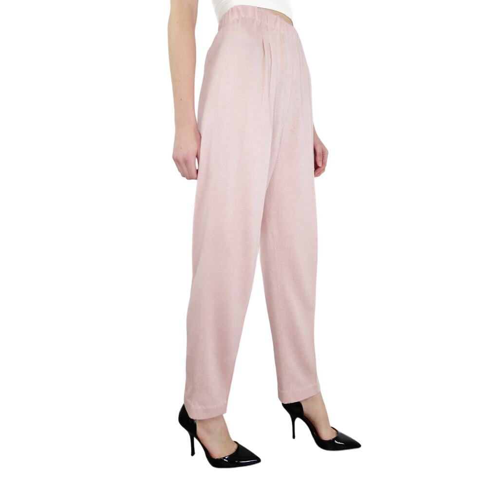 1970s Vintage San Remo Pink High Rise Knit Trouser Pants Small 26" Straight Leg